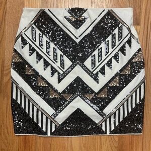 Express Brand Women’s Mini Skirt Size Small Stretch Sequined Western Festival